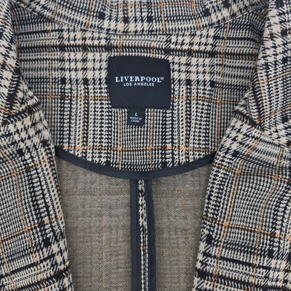 Liverpool Los Angeles Boyfriend Blazer – Tan/Black Glen Plaid - Picture 6 of 9